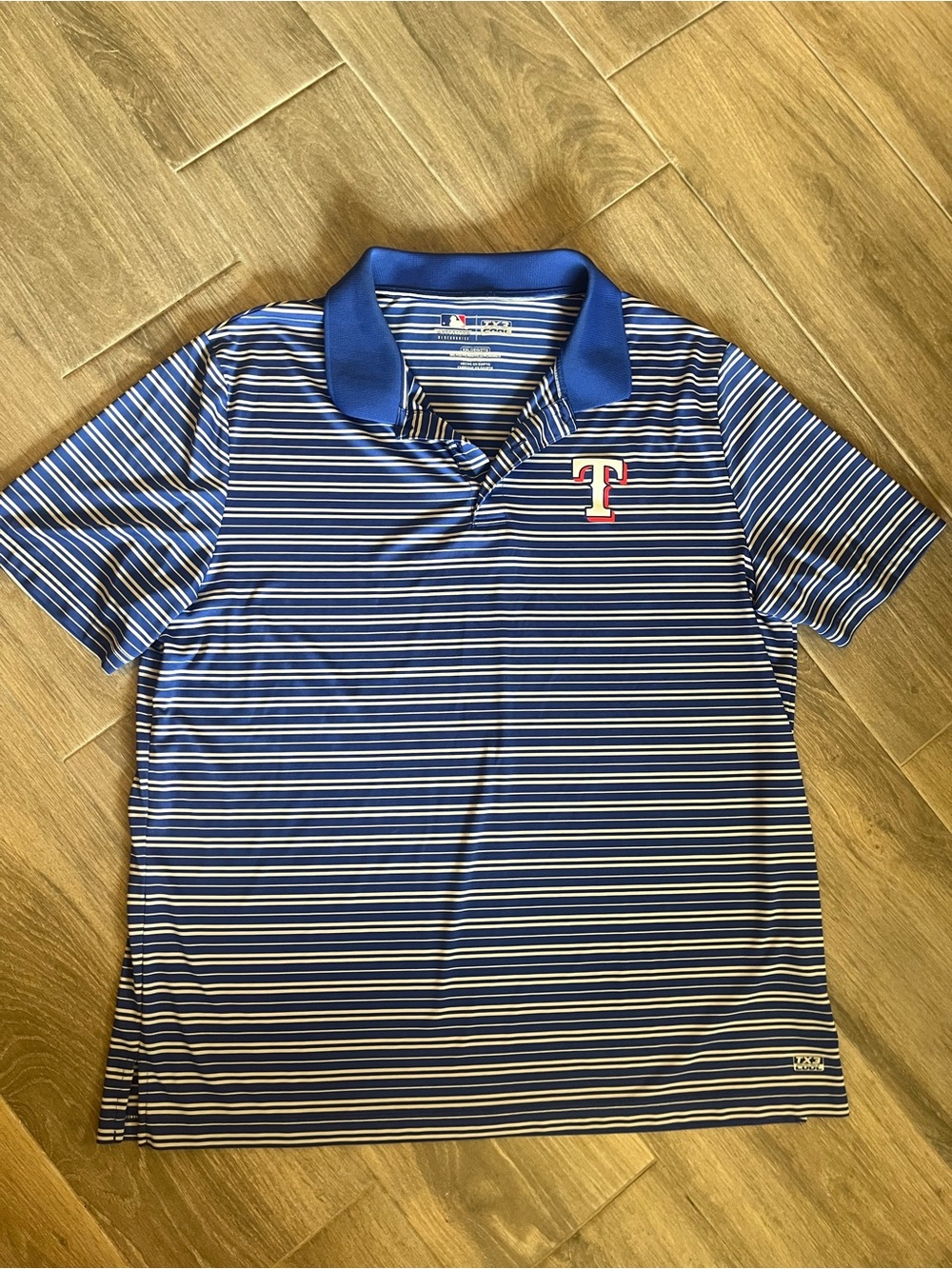 Genuine Merchandise Blue & White Striped Polo with Team 'T' Patch
